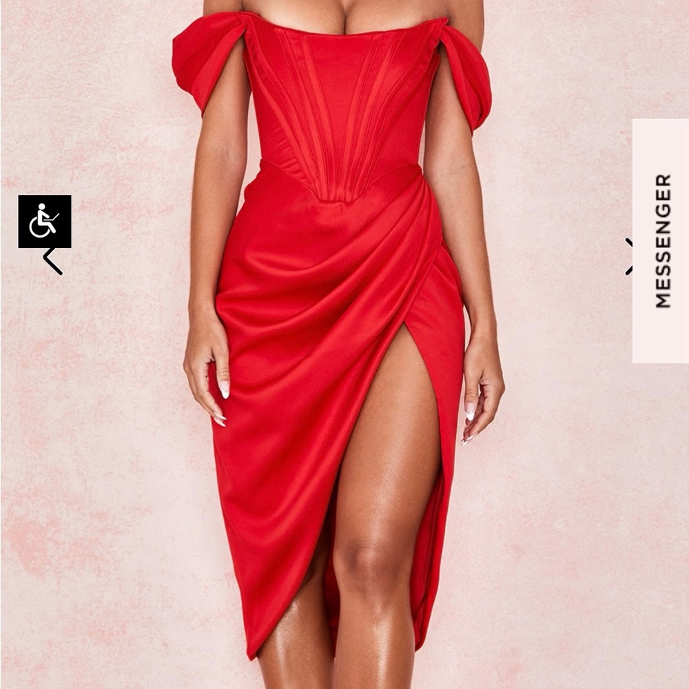House of CB Loretta Red. Size L. Gently used. (Once)